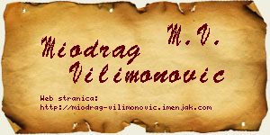 Miodrag Vilimonović vizit kartica